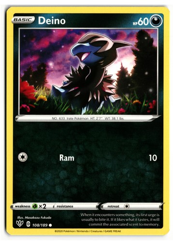 Pokémon deino 108 189 - pokémon, 108/189