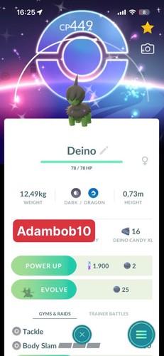 Pokémon deino lucido con - go,