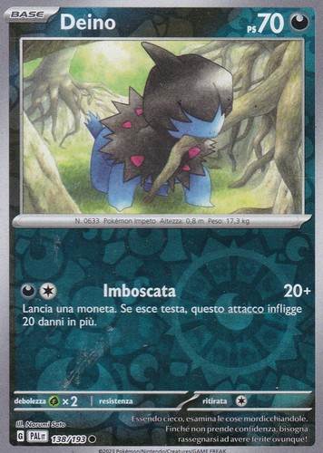 Carta pokemon deino - carta,