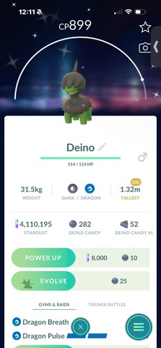 Pokemon shiny deino - go, (