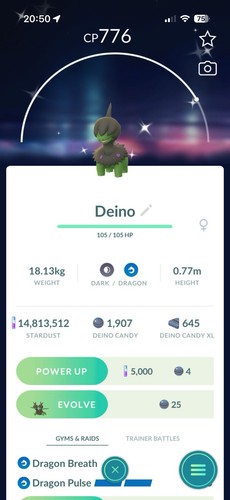 Shiny deino pokémon - pokémon, go
