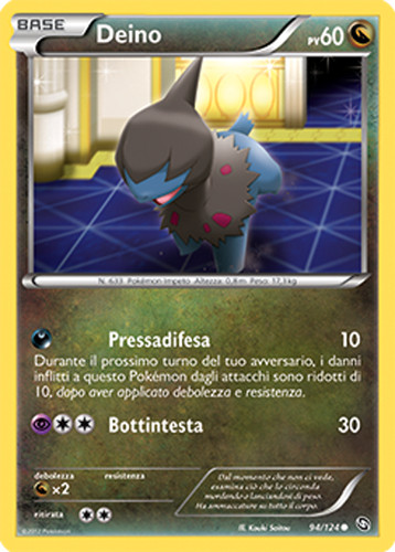 Pokemon carta deino 124 - carta,