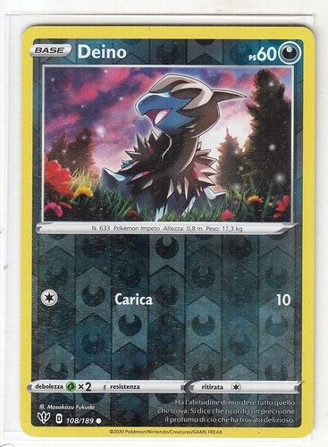 Pokemon card carta deino - card,
